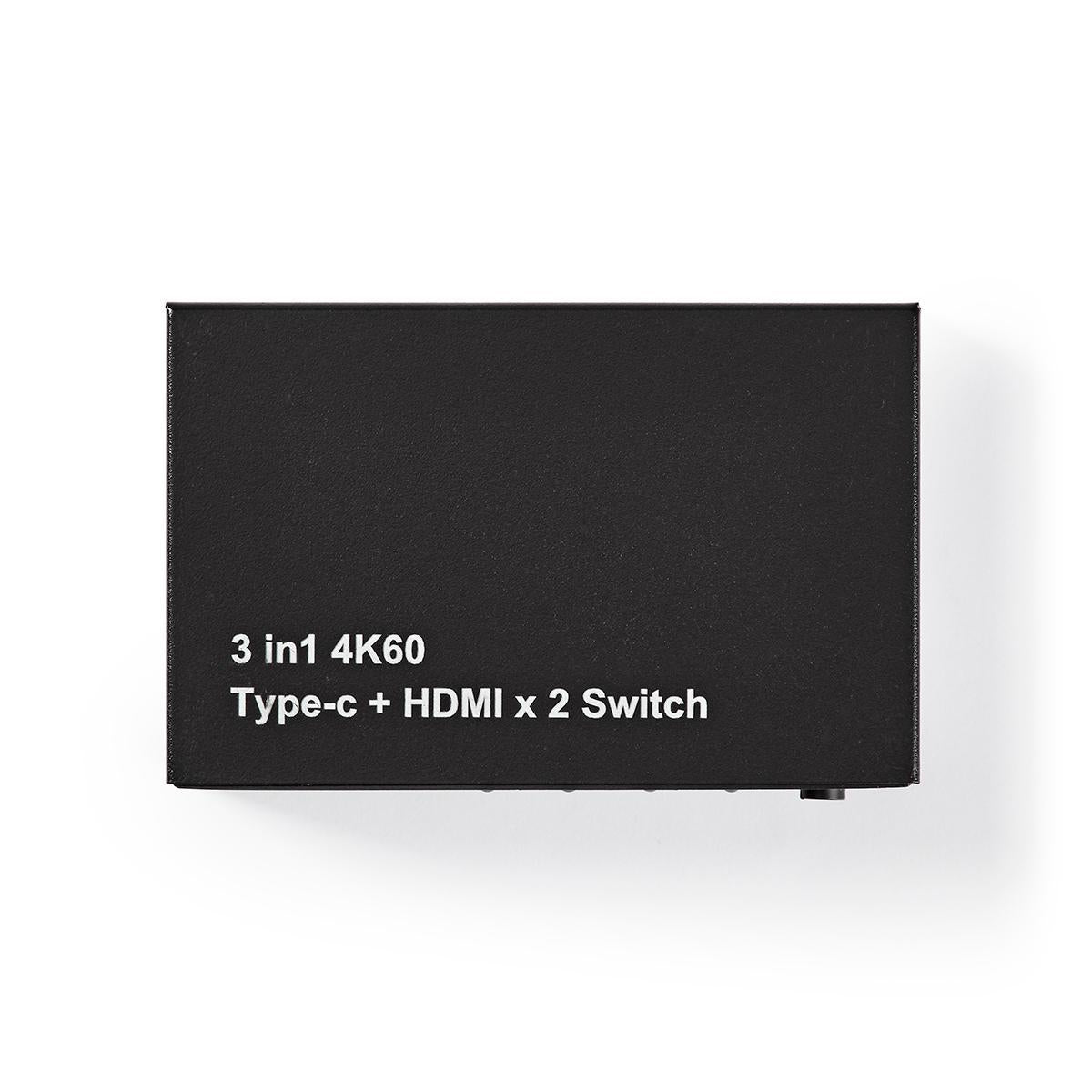 HDMI™ Switch | 3-Port port(s) | 1x USB-C™ / 2x HDMI™ Input | 1x HDMI™ output | 4K@60Hz | 18.0 Gbps | Metal | Anthracite