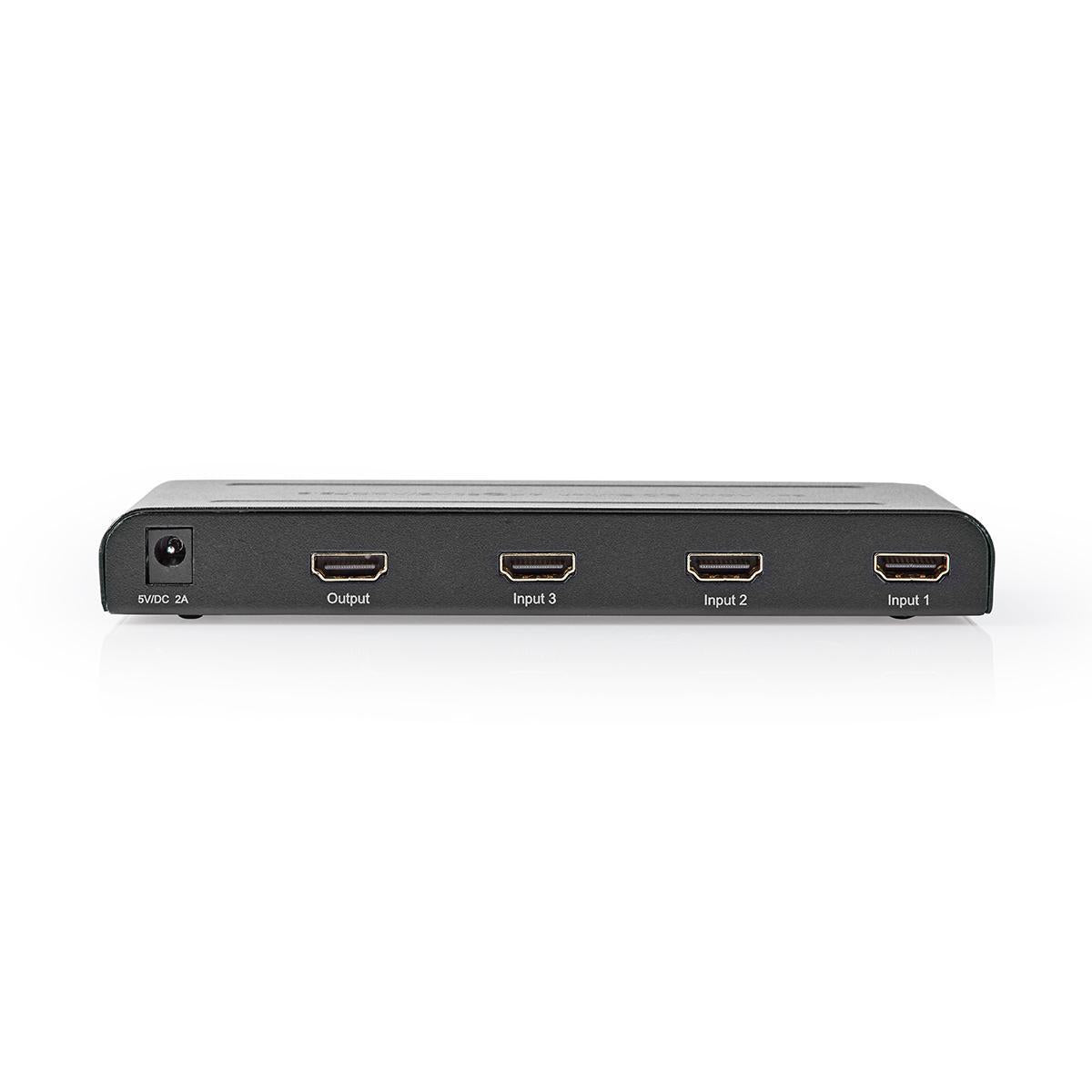 HDMI™ Switch | 3-Port port(s) | 3x HDMI™ Input | 1x HDMI™ output | 4K@60Hz | 18 Gbps | Remote controlled | Metal | Anthracite