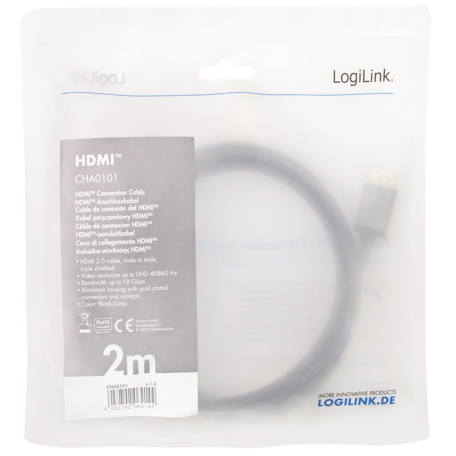HDMI cable Premium High Speed HDMI 4K/60Hz 2m