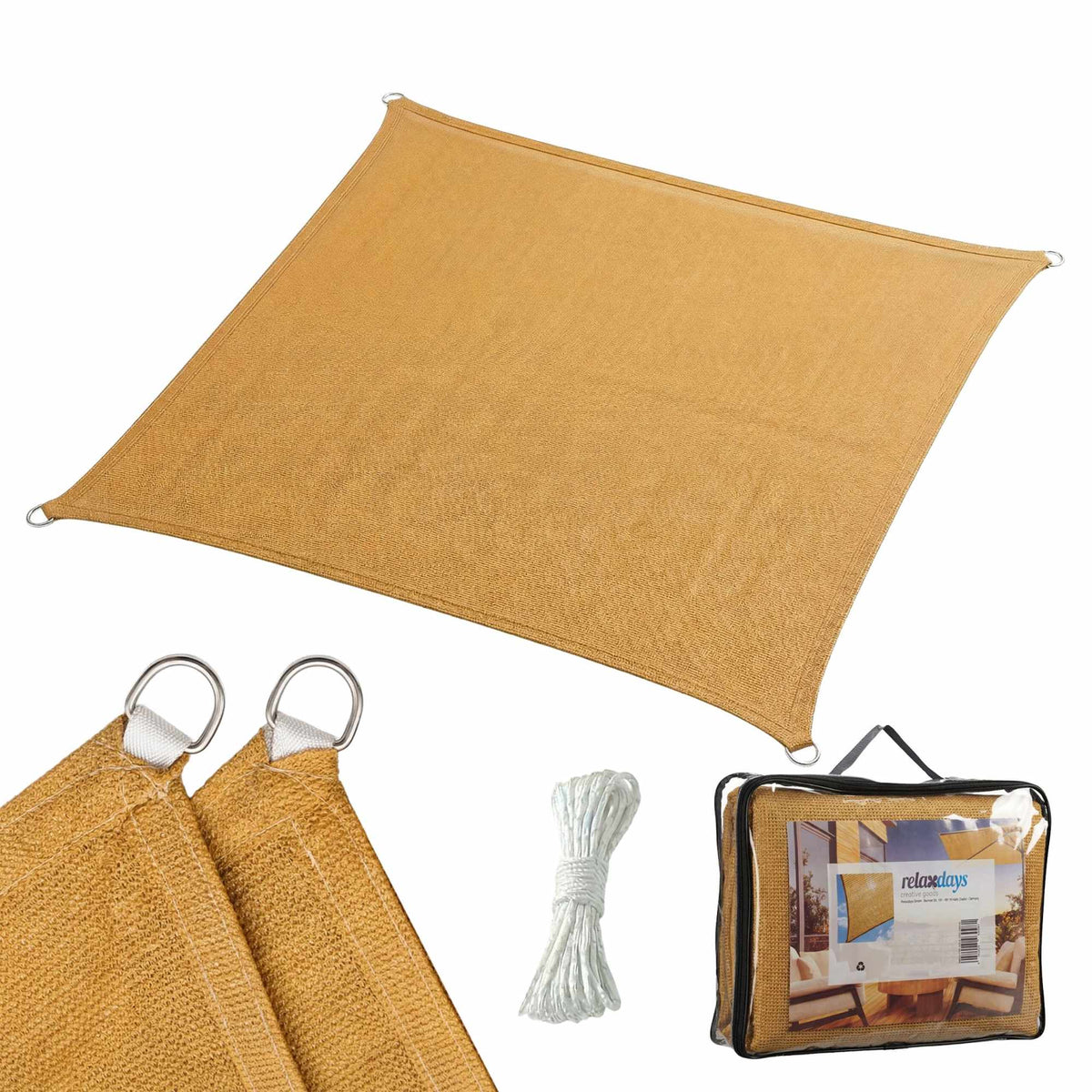 HDPE Shade Sail With Eyelets, Breathable Sun Shade