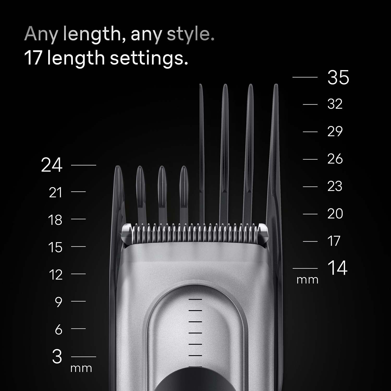 Hair Clipper Series 7 with 5 Styling Tools, Black/Grey