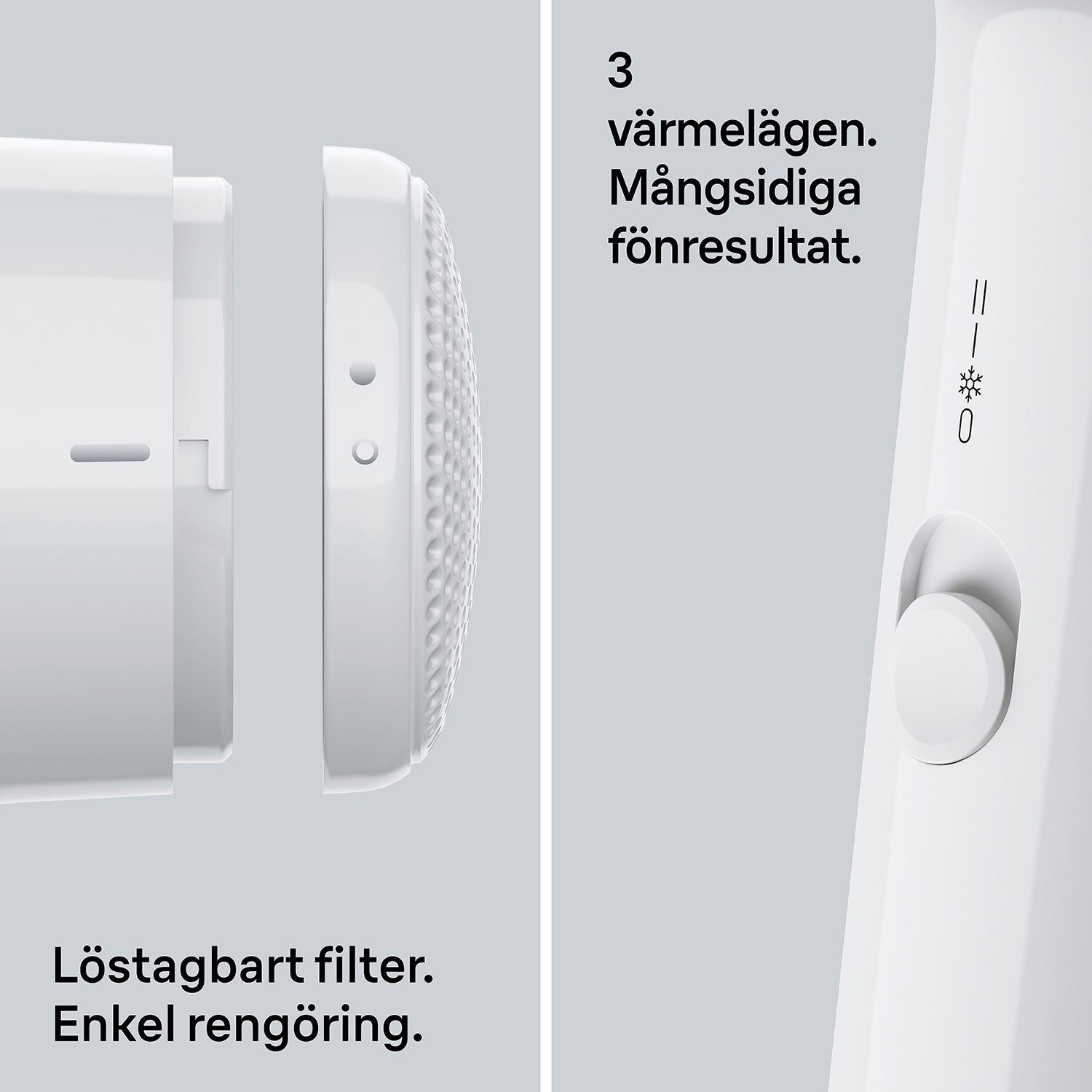 Hair Dryer 1800W, 3 Heat And Speed Settings, Diffuser