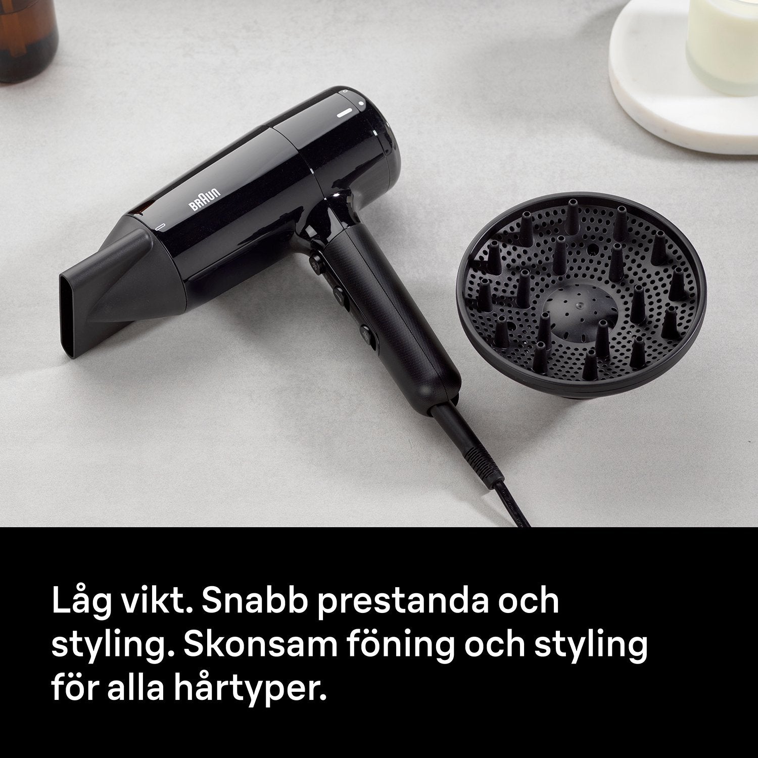 Hair Dryer 2100W, 3 Heat 2 Speed, Diffuser Nozzle