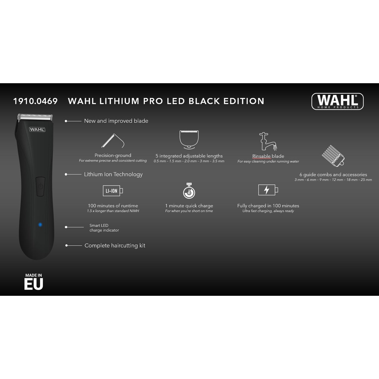 Hair clipper Lithium Pro LED BLACK EDITION