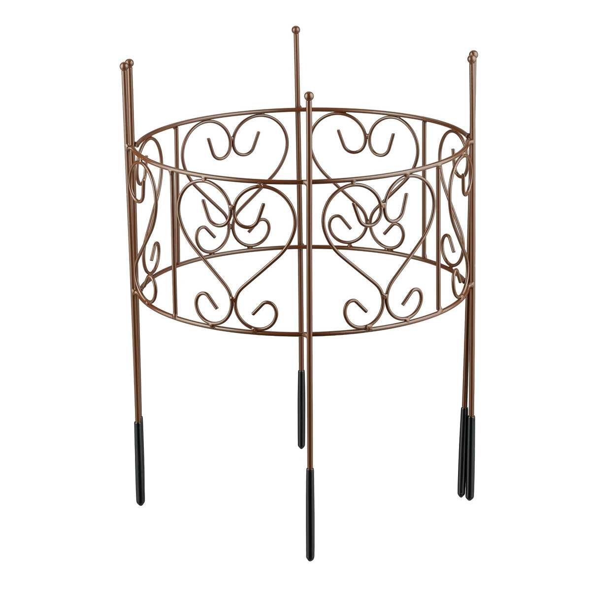 Half-Round Brown Steel Plant Support for Perennials