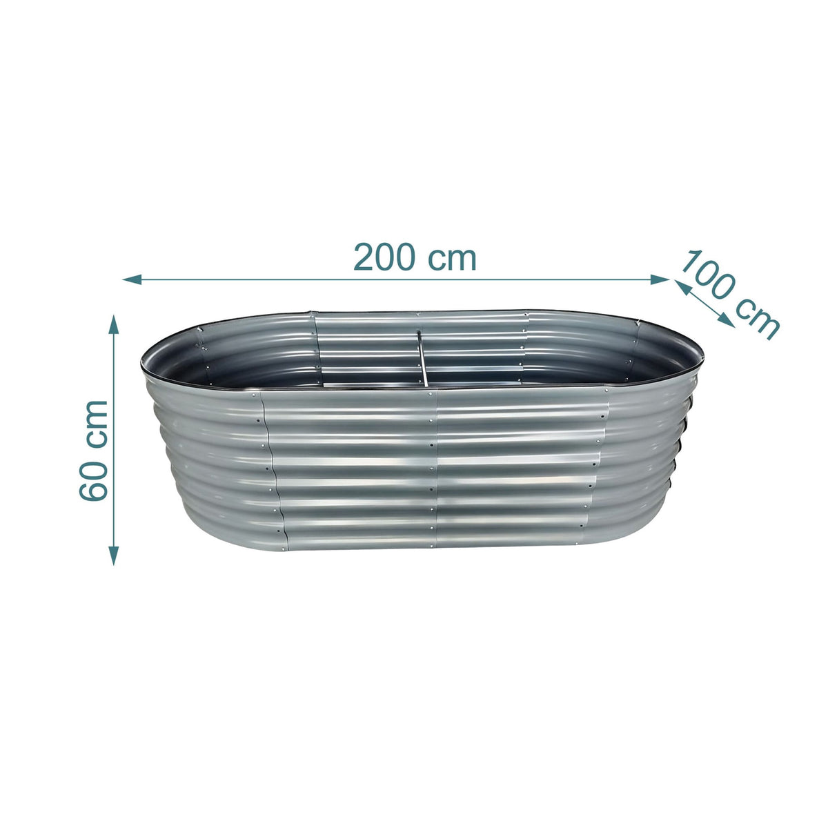 Half-Round Galvanized Metal Raised Garden Bed