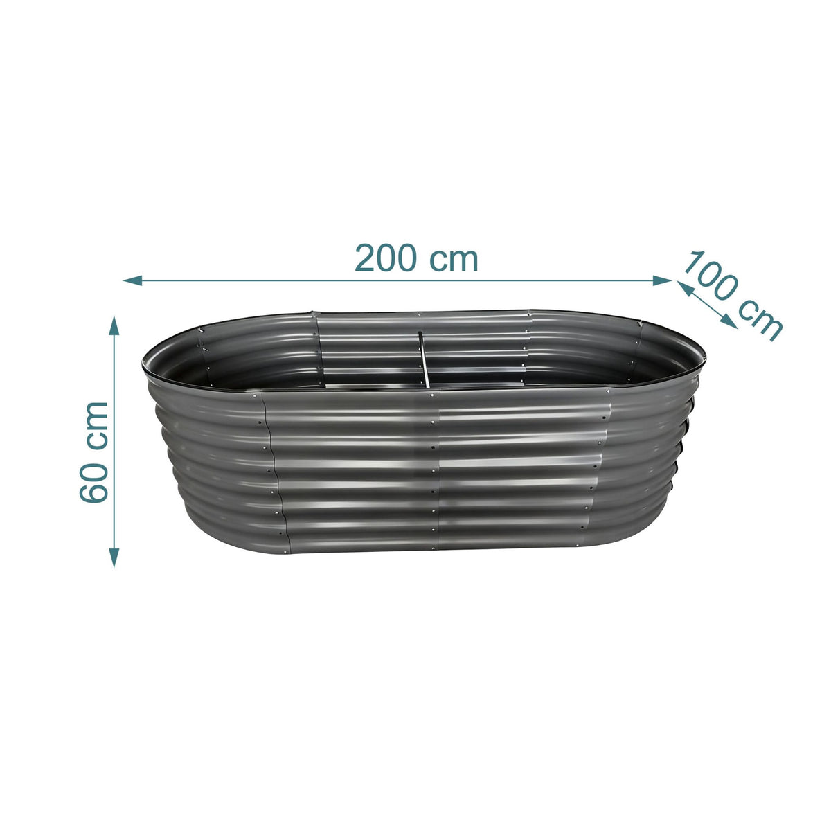 Half-Round Metal Raised Garden Bed, Galvanized