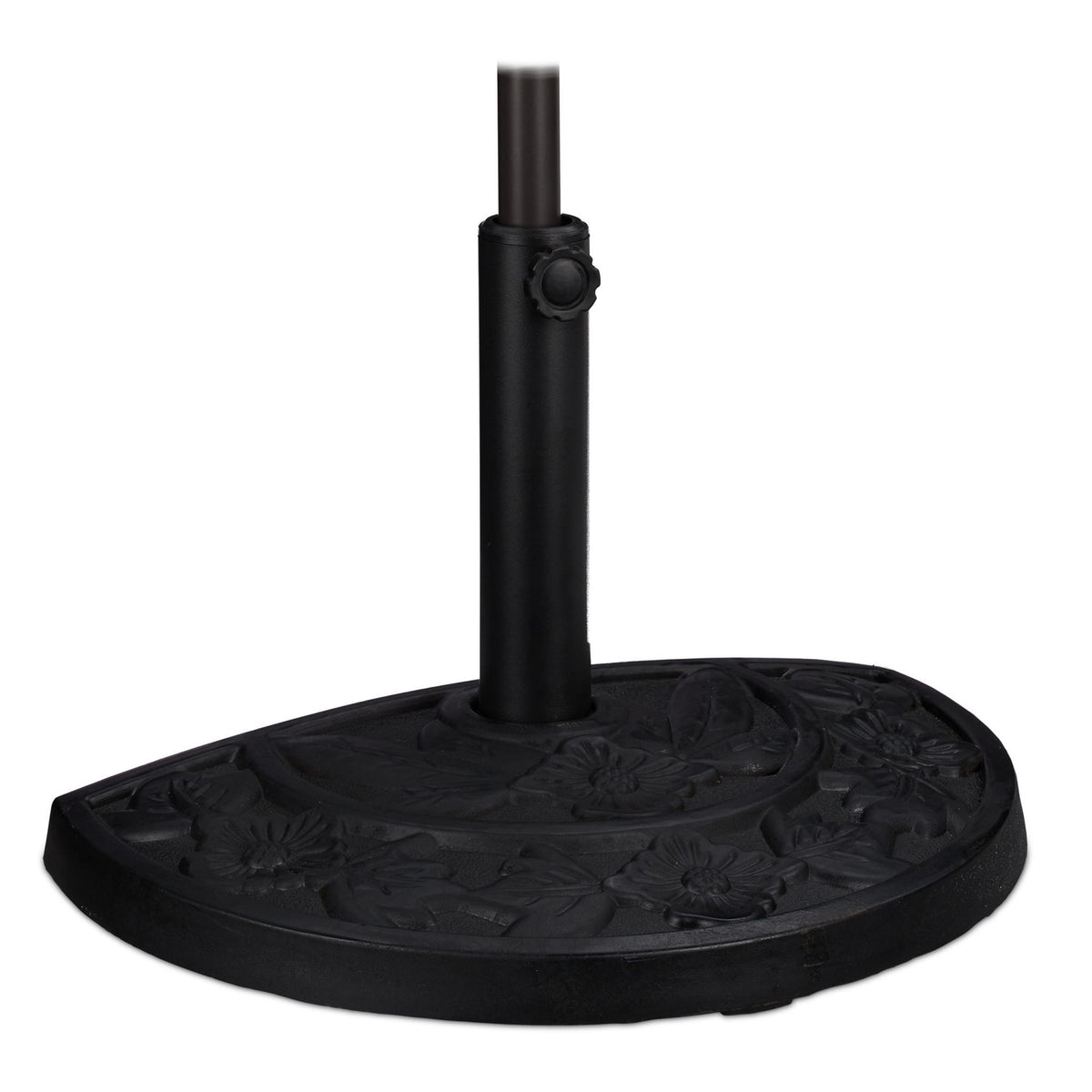 Half-Round Parasol Base, Cast Iron Design, Fits Small Spaces