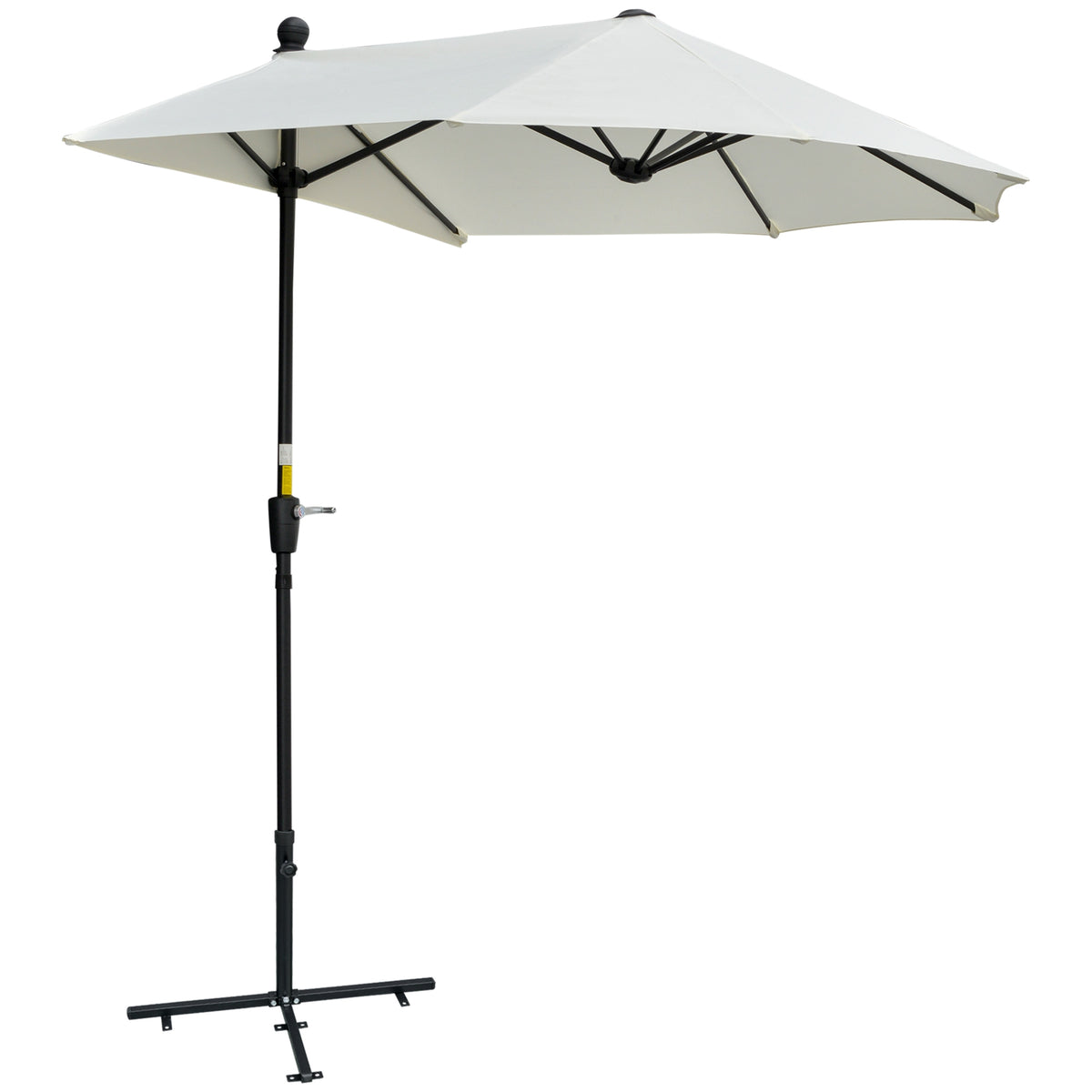 Half-Round Patio Umbrella, Cream, 190x200x240 cm