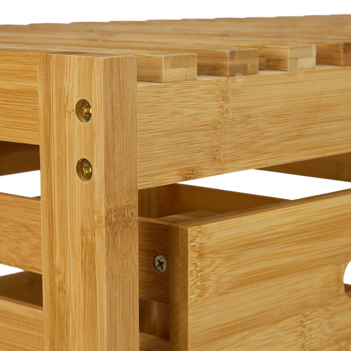 Hall bench with bamboo storage