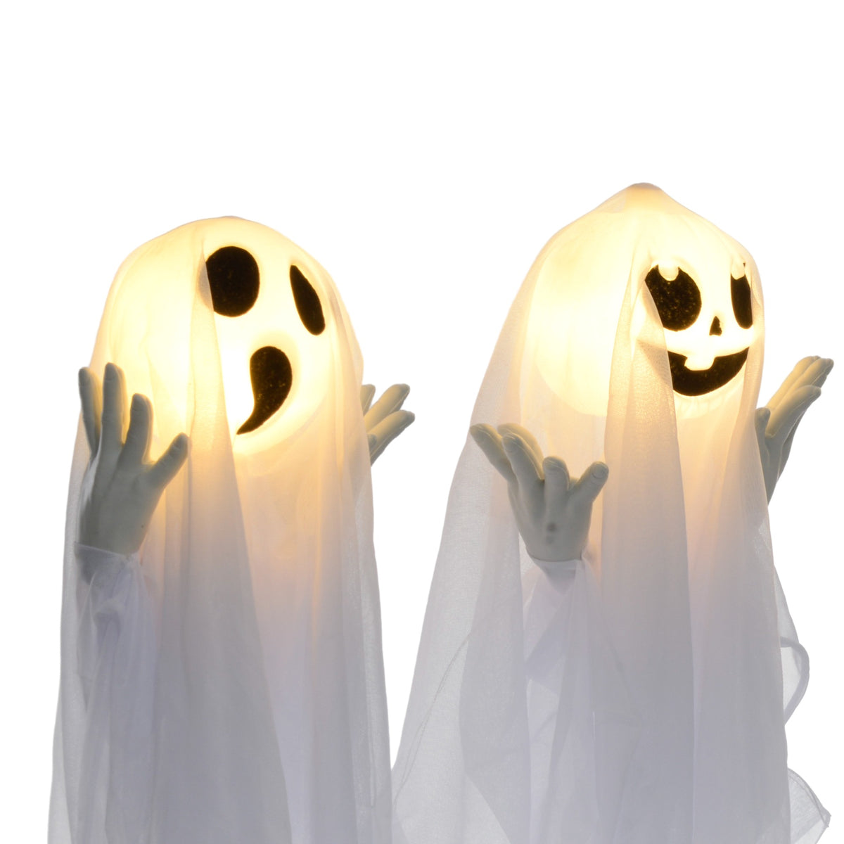 Halloween Decoration – 3 Light-Up Ghosts, Motion Sensor, 54x10x60 cm
