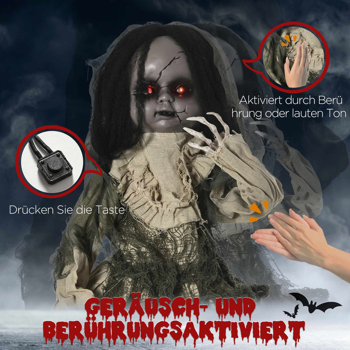 Halloween Ghost Decoration with Motion Sensor and Sound