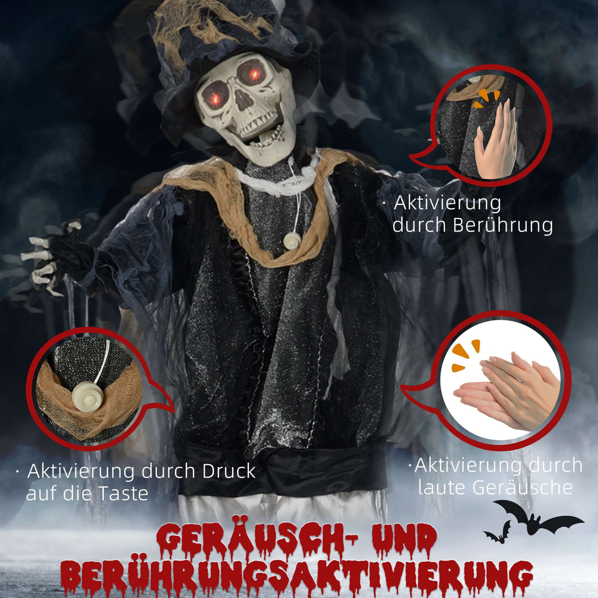 Halloween Ghost Decoration with Sound & Motion Sensor