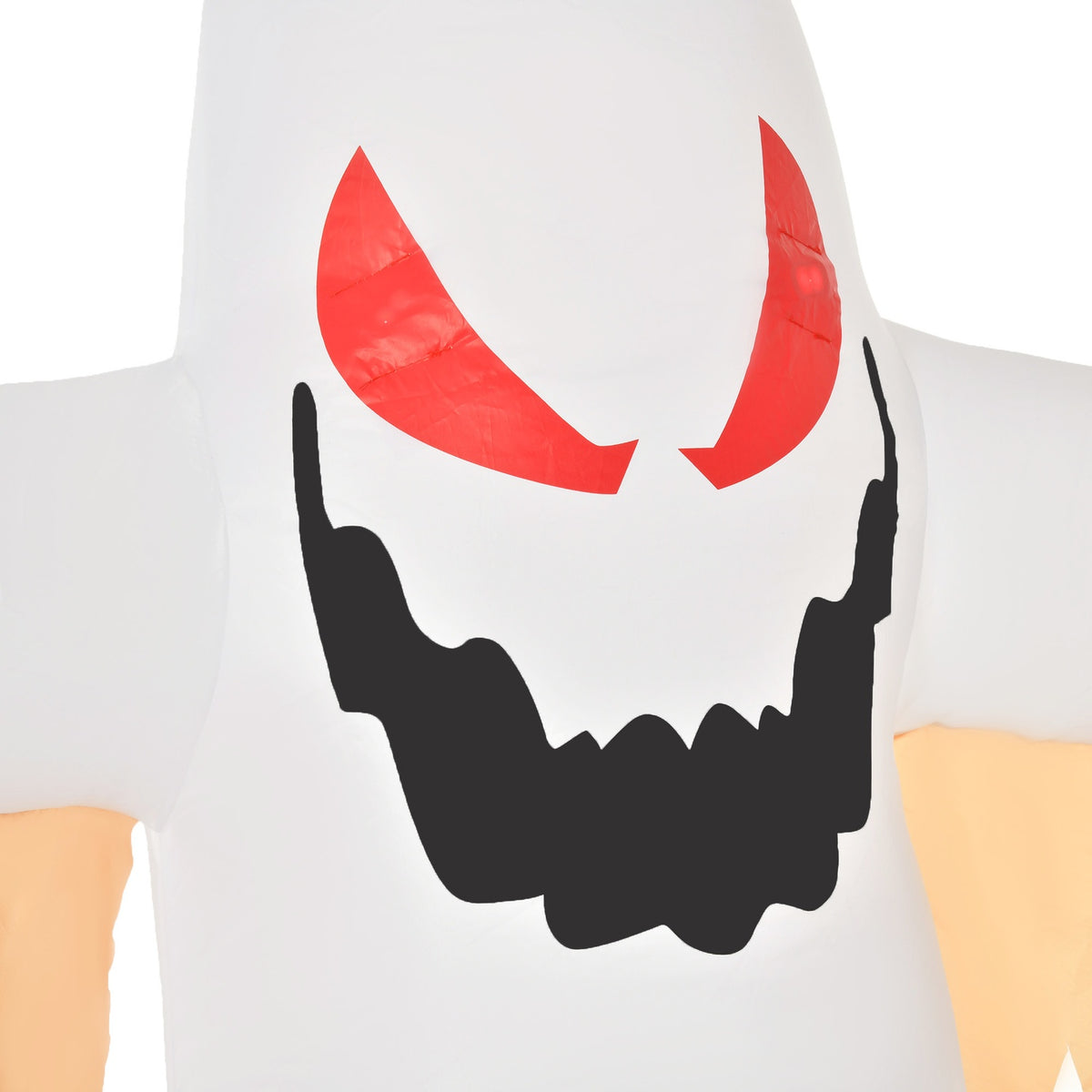 Halloween Inflatable Ghost 2.4M Decoration With Leds Ip44 Self-Inflating Polyester White + Red 150 X 80 X 240 Cm