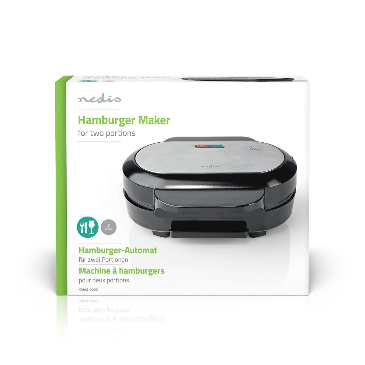 Hamburger Maker | 1000 W | 23.5 x 10.5 cm | Automatic temperature control | Metal / Plastic