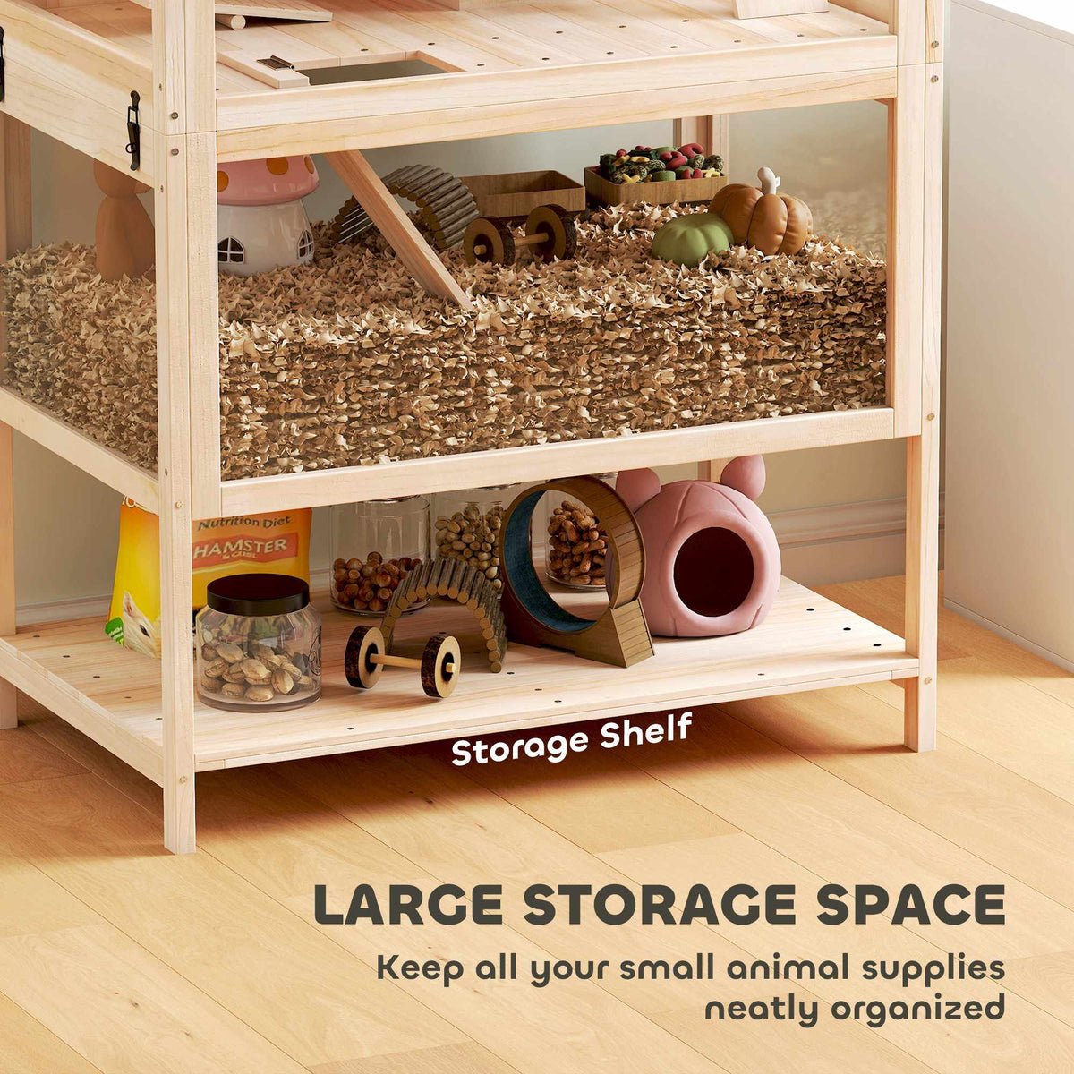 Hamster Cage with 3 Levels, Accessories, Easy Clean