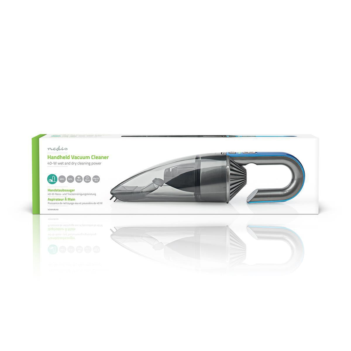 Handheld vacuum cleaner | 40 W| Rechargeable | Dry / Wet | Li-Ion | Blue / Grey