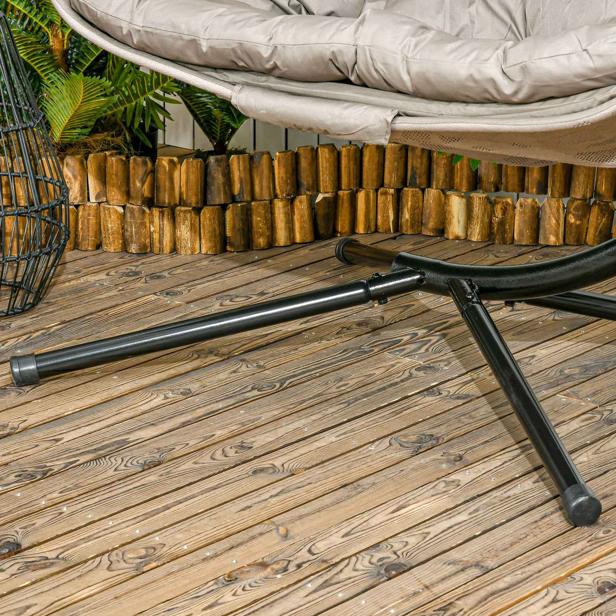 Hanging Chair, 2-Seater Hanging Chair With Cushion, Hanging Swing With Folding Seat Basket, Load Capacity Up To 240 Kg, Polyester + Steel, Sand