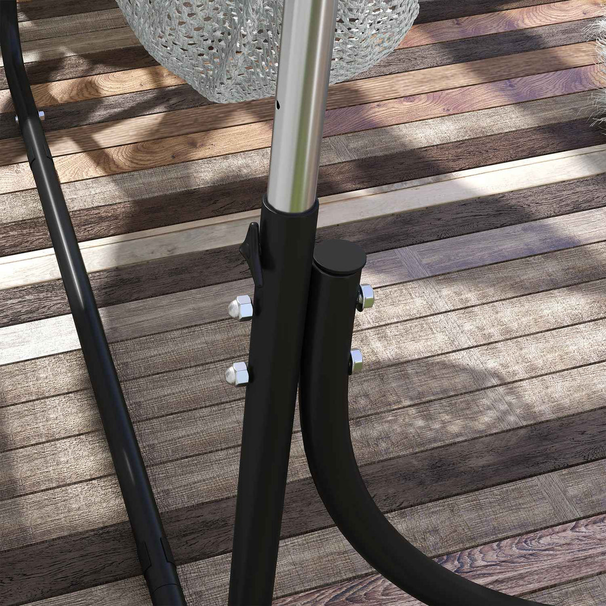 Hanging Chair Frame Hanging Chair Frame Height-Adjustable Stand For Hanging Chair With 3 Hooks Max. 250 Kg Load Capacity Metal Black