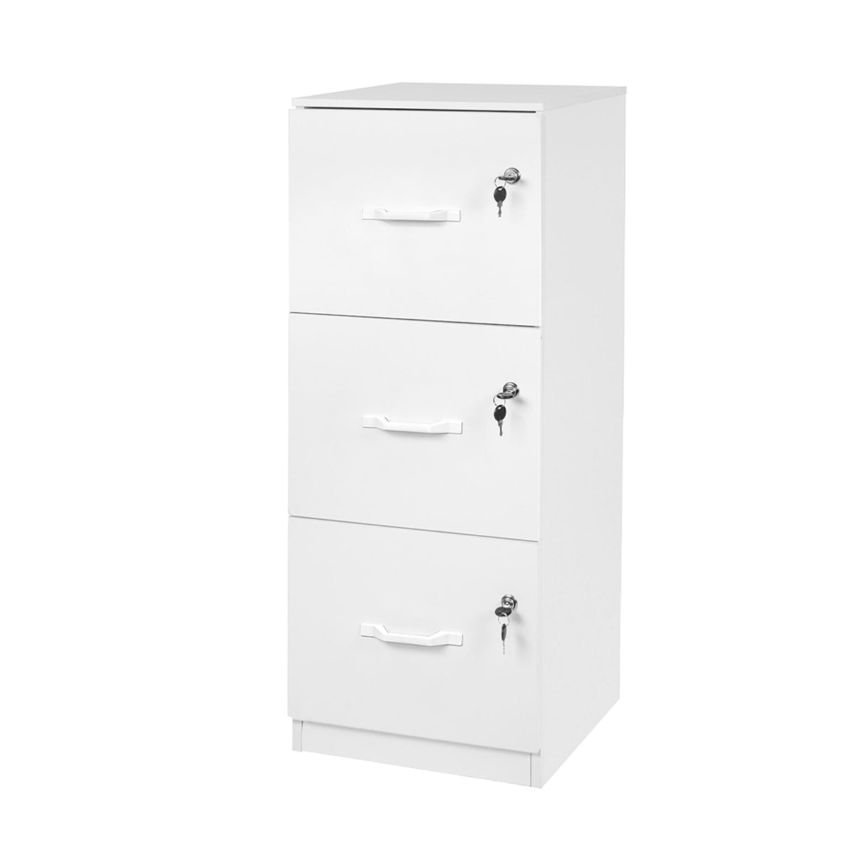 Hanging File Cabinet, 3 Drawers, Lockable, Compact