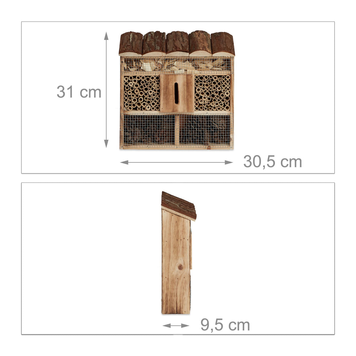 Hanging Insect Hotel, Bug House for Wild Bees or Butterflies, Nest Help for Bugs