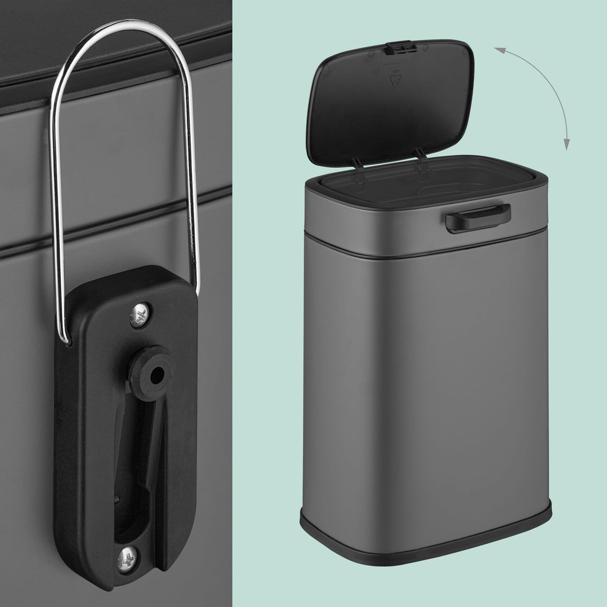 Hanging Kitchen Waste Bin, 5L, Wall-Mountable