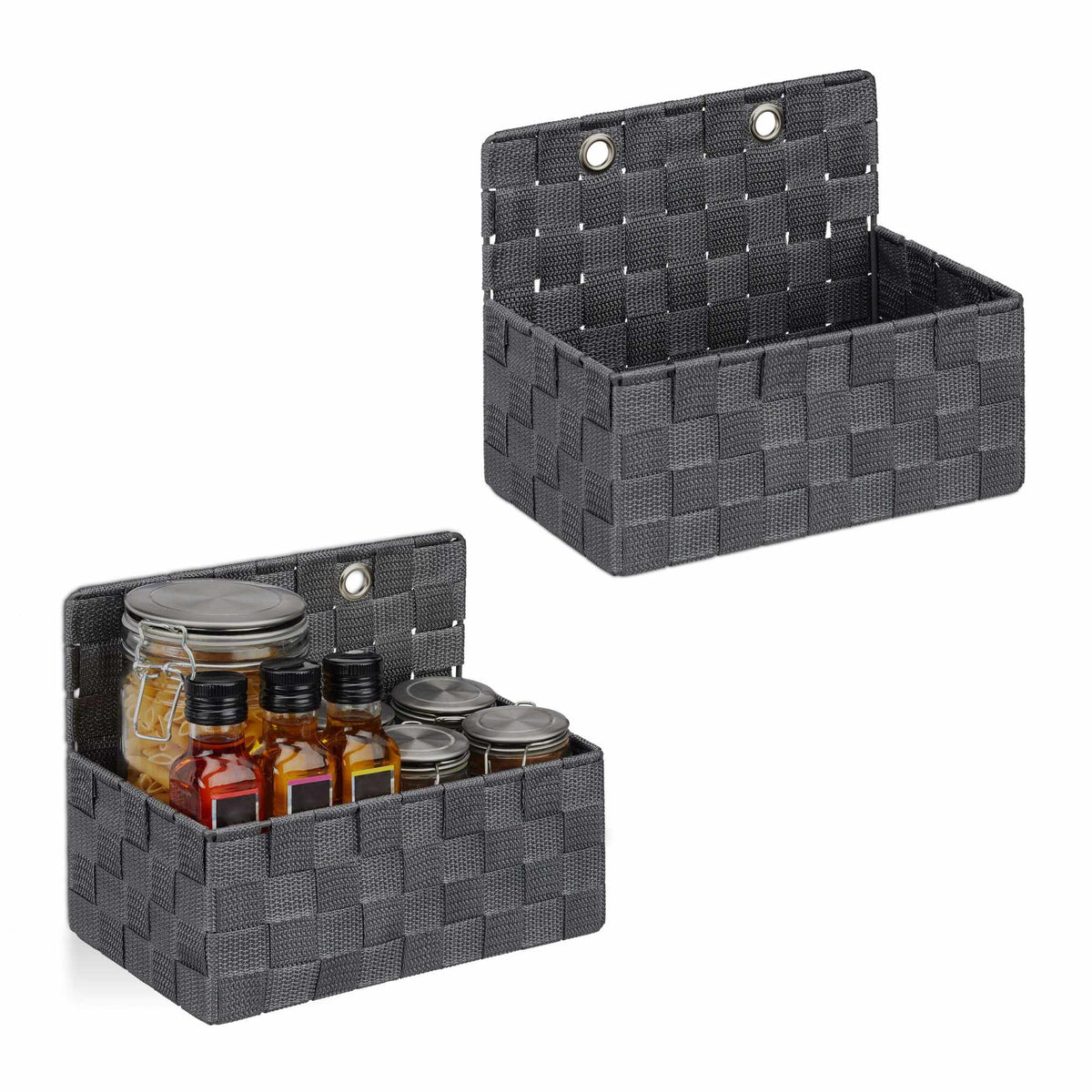 Hanging Storage Baskets, Set of 2 – Wall Mounted Organizers