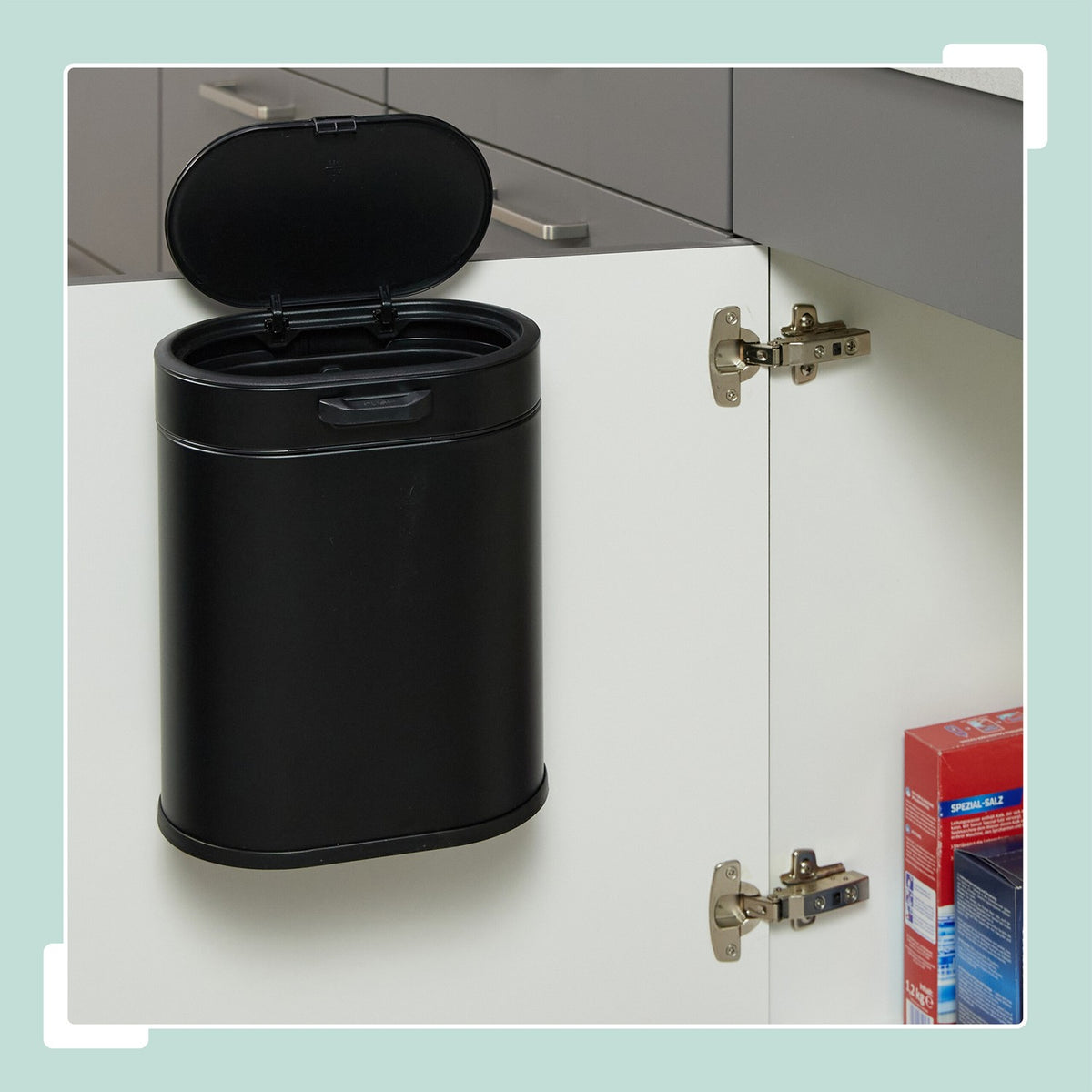 Hanging Waste Bin 5L with Push-Up Lid for Kitchen/Bathroom