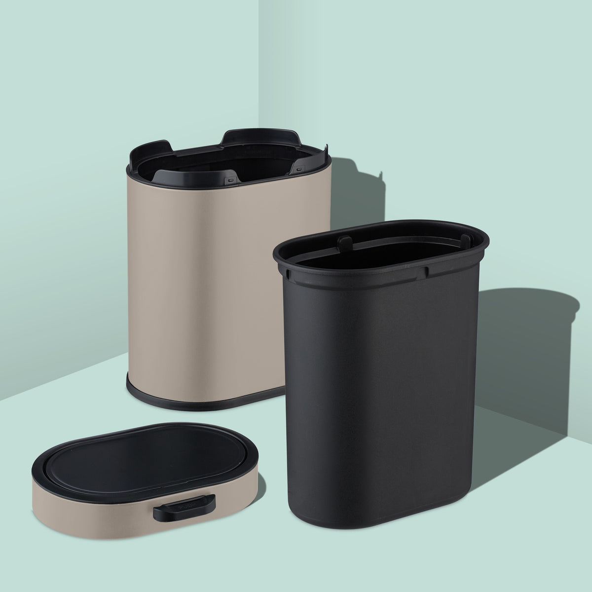 Hanging Waste Bin 5L with Push-Up Lid for Kitchen/Bathroom