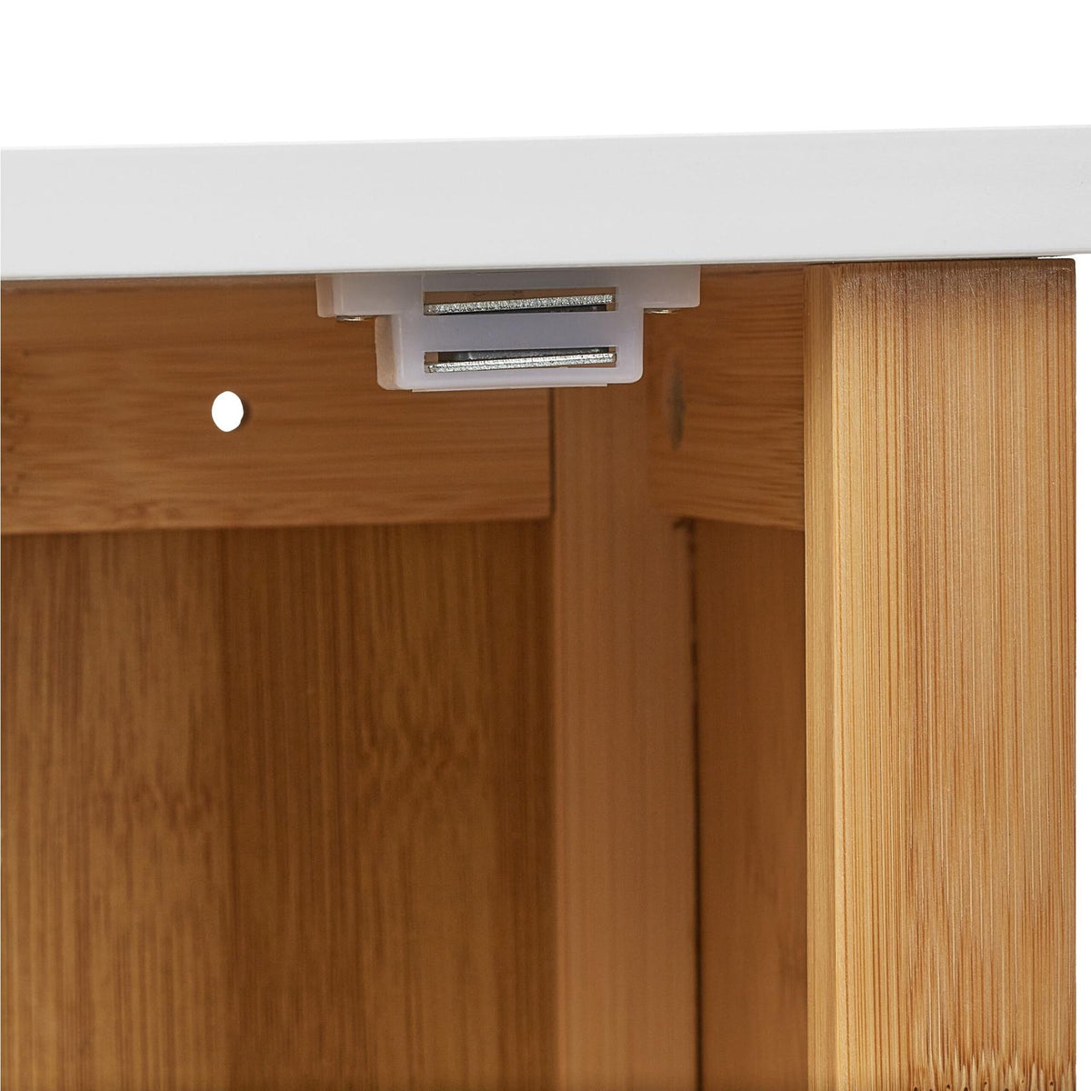 Hanging bathroom cabinet in bamboo