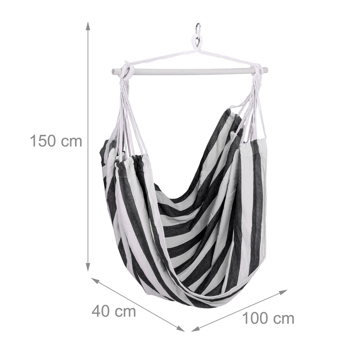 Hanging chair with stripes