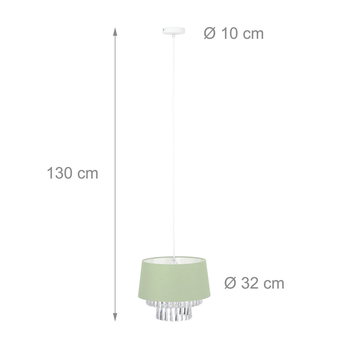 Hanging lamp Fabric with crystals