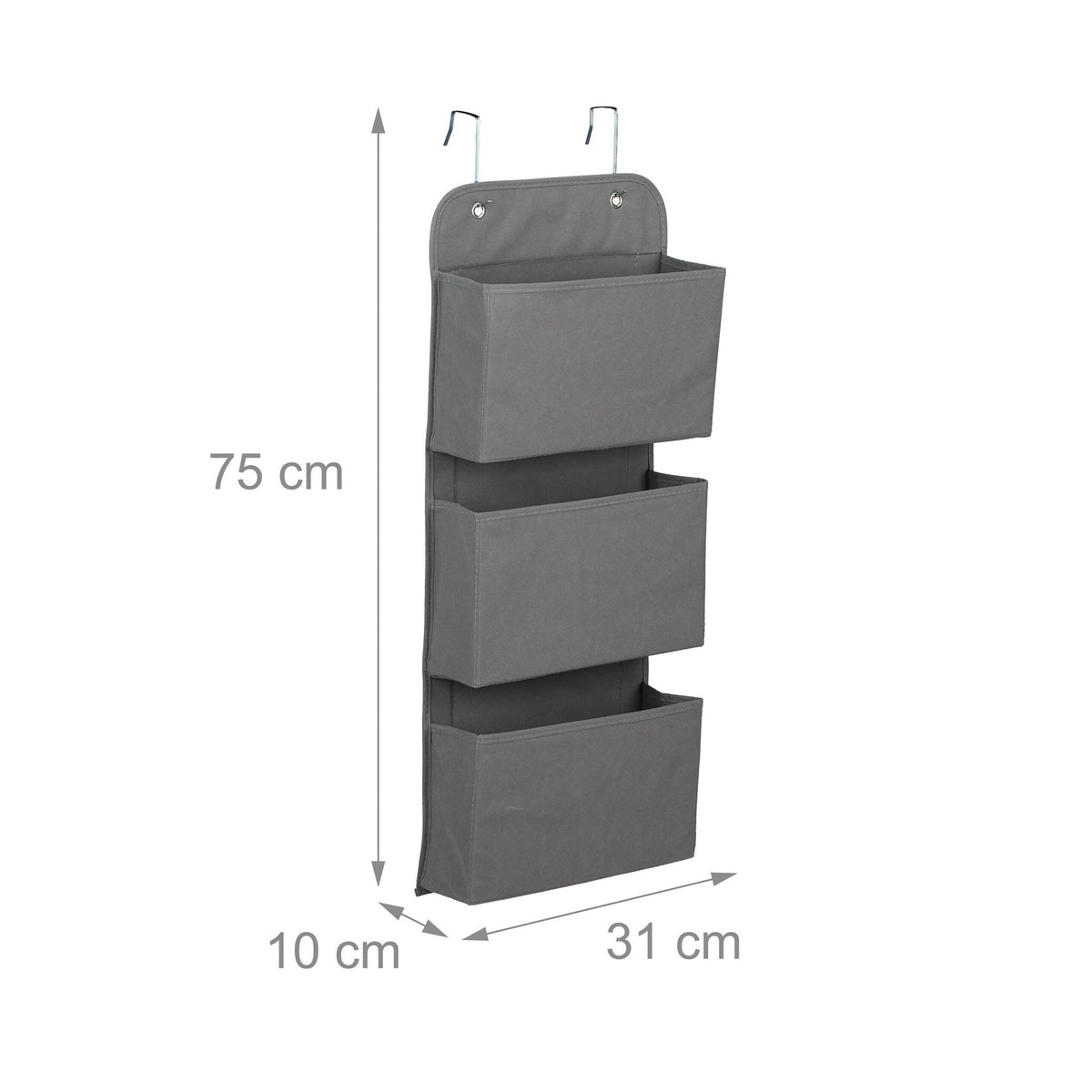 Hanging organizer with 3 compartments
