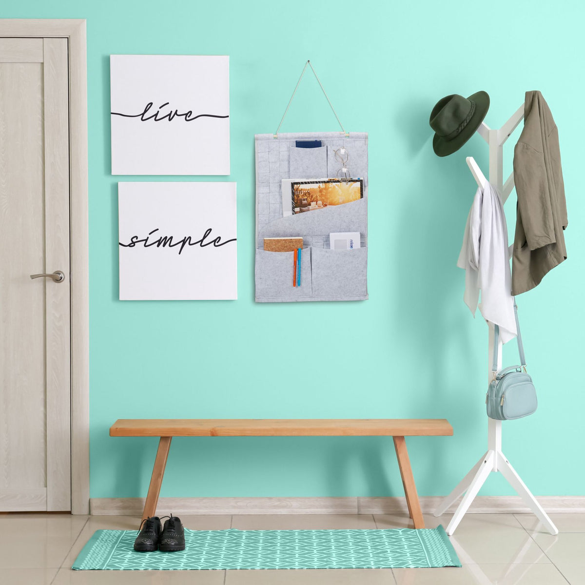 Hanging storage in braided look, set of 2