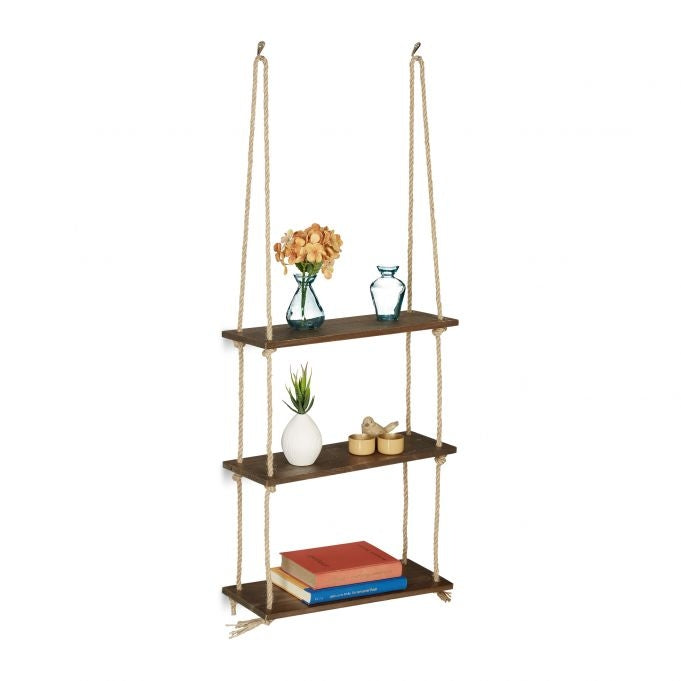 Hanging wooden shelf
