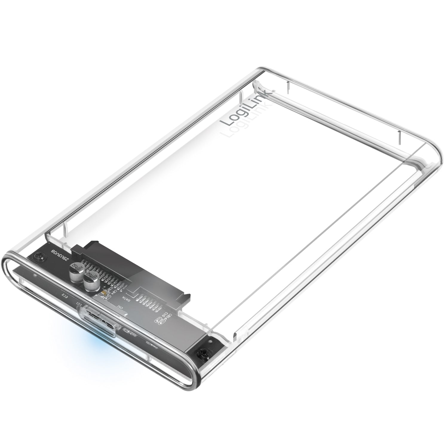 Hard drive cabinet 2.5" SATA USB 3.0 Screwless design Transparent
