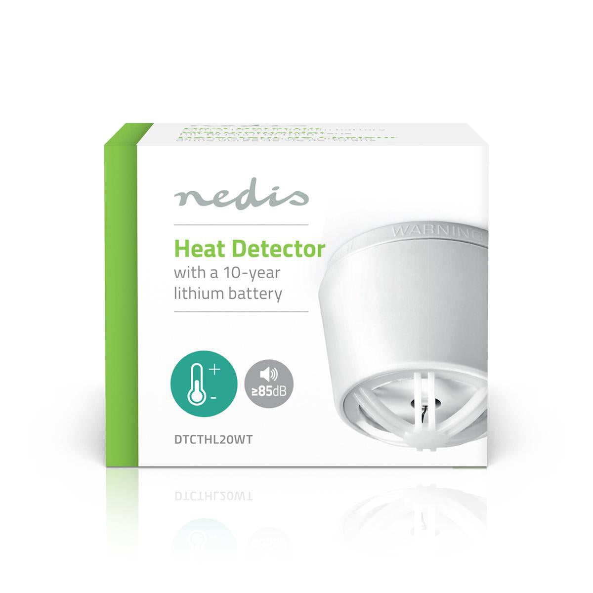 Heat Alarm | Battery powered | Battery life up to: 10 years | With test button | 85 dB| ABS | White