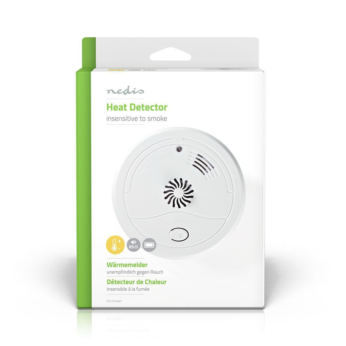 Heat Alarm | Battery powered | Battery life up to: 1 year | With test button | 85 dB| ABS | White