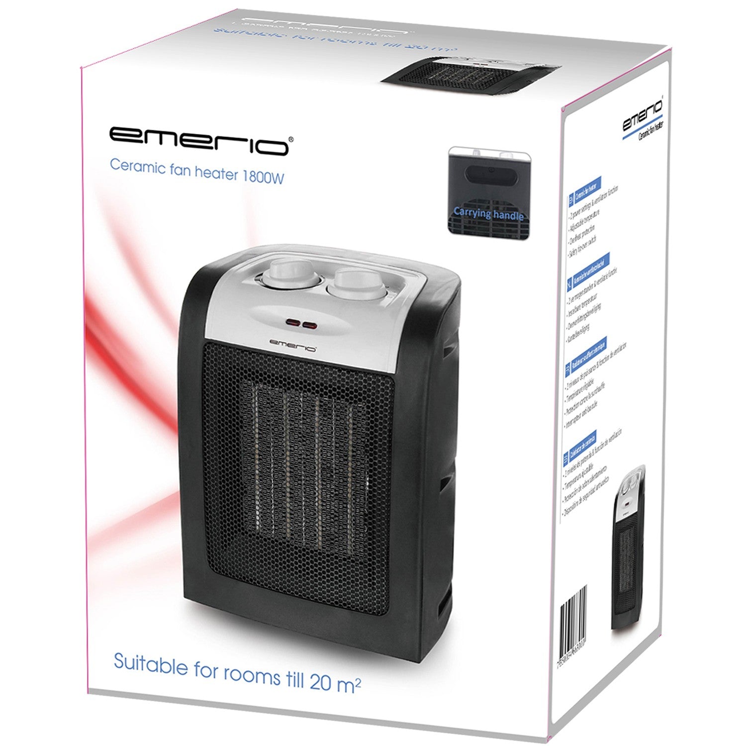 Heating fan 1800W Thermostat Ceramic Element