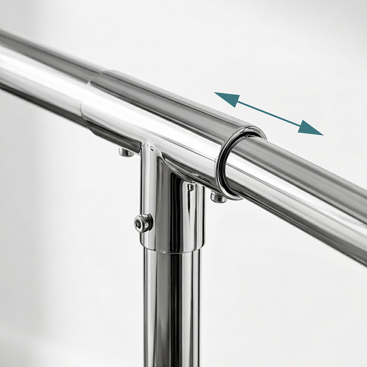 Heavy-Duty Chrome Clothes Rack with Wheels and Shelf