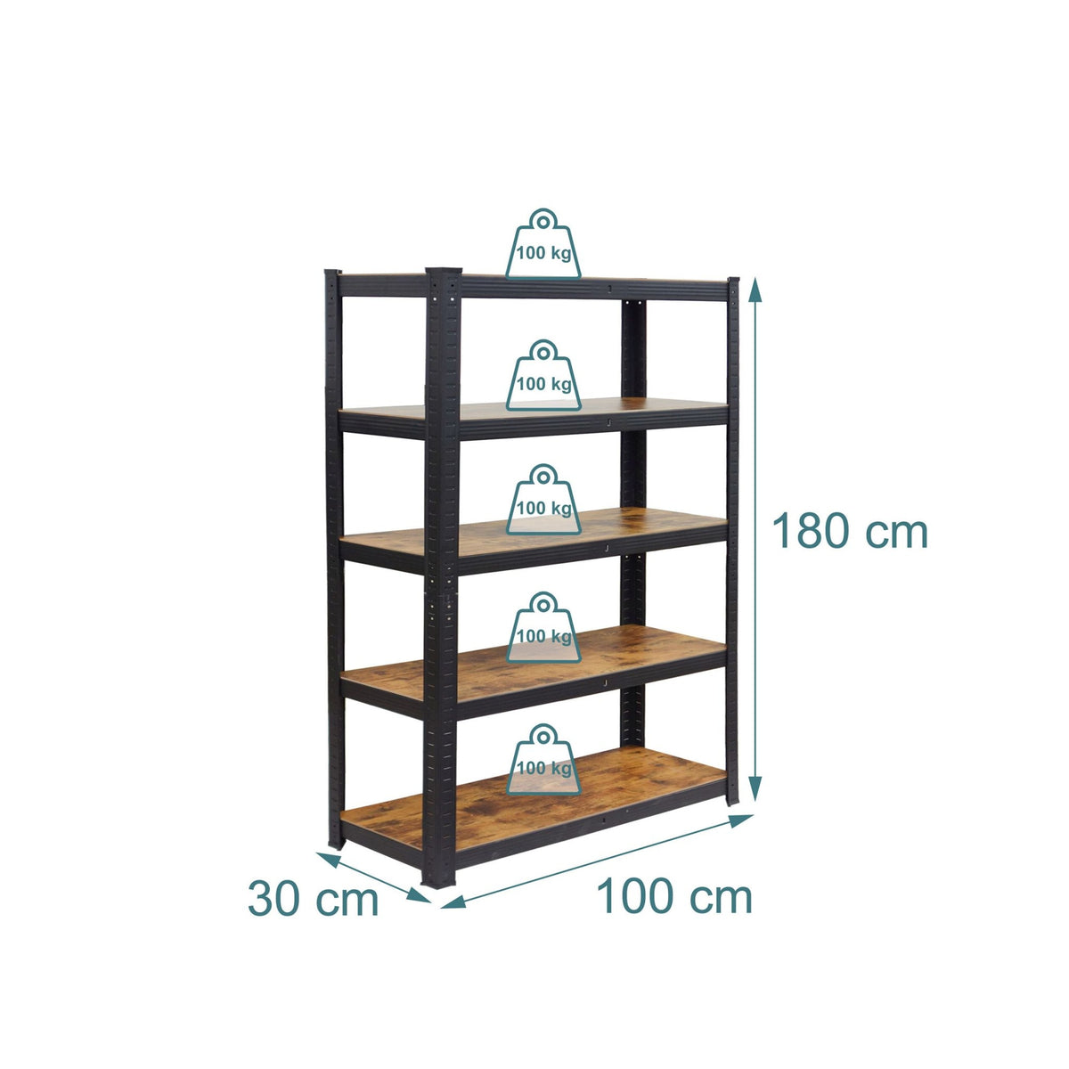 Heavy-Duty Metal Shelving Unit, 500kg Capacity