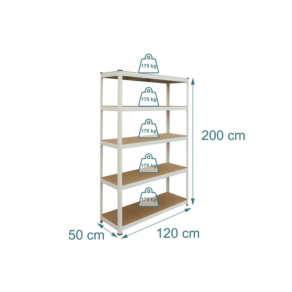 Heavy-Duty Steel Shelving Unit, 5 Adjustable Tiers
