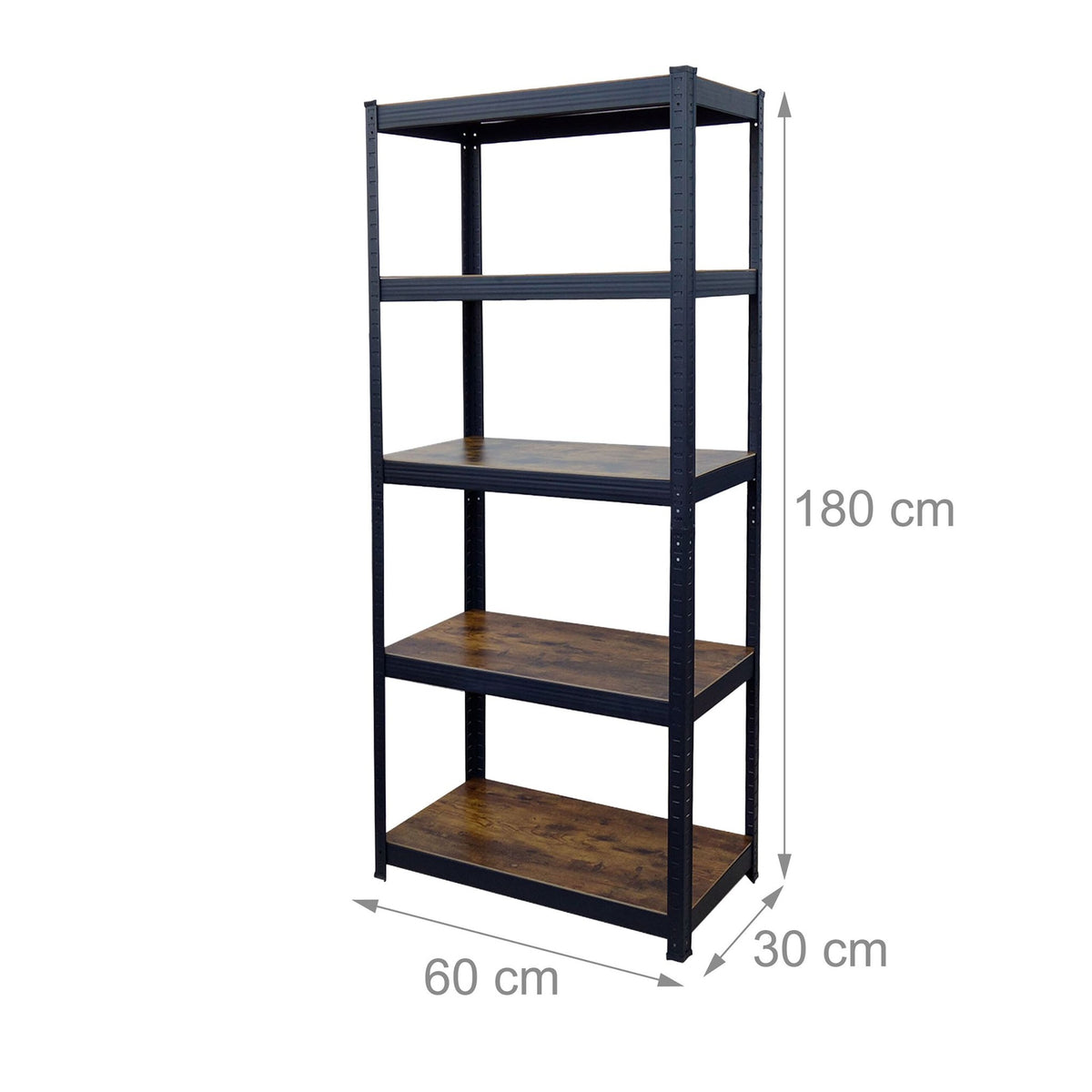 Heavy-Duty Steel Shelving Unit, Adjustable, 180x60x30 cm