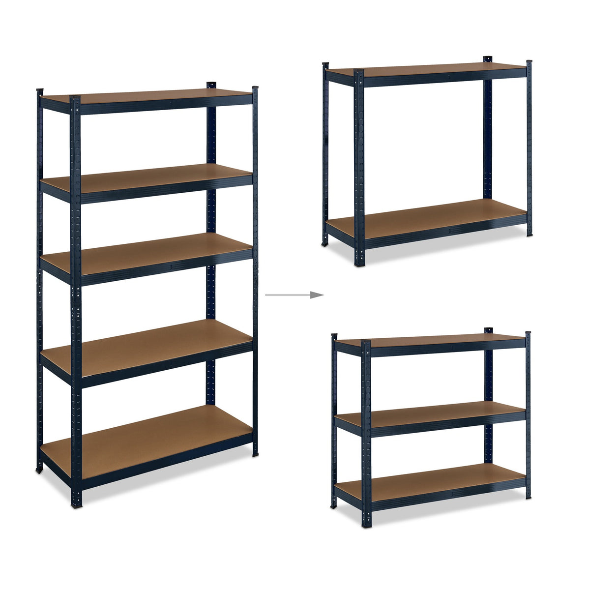 Heavy-Duty Steel Storage Shelf, Adjustable 5-Tier