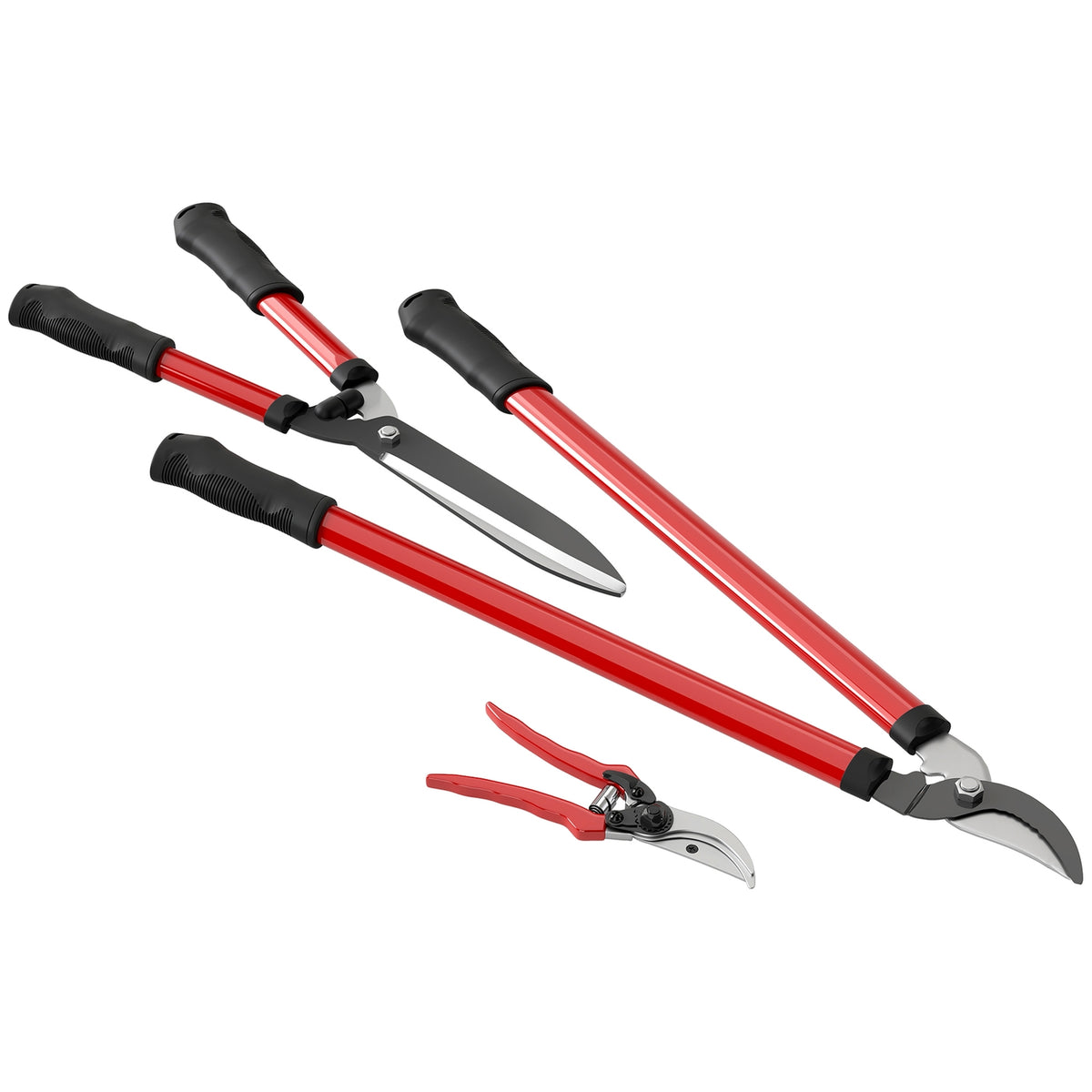 Hedge trimmer set 3-piece garden shears pruning shears with steel blades, handle