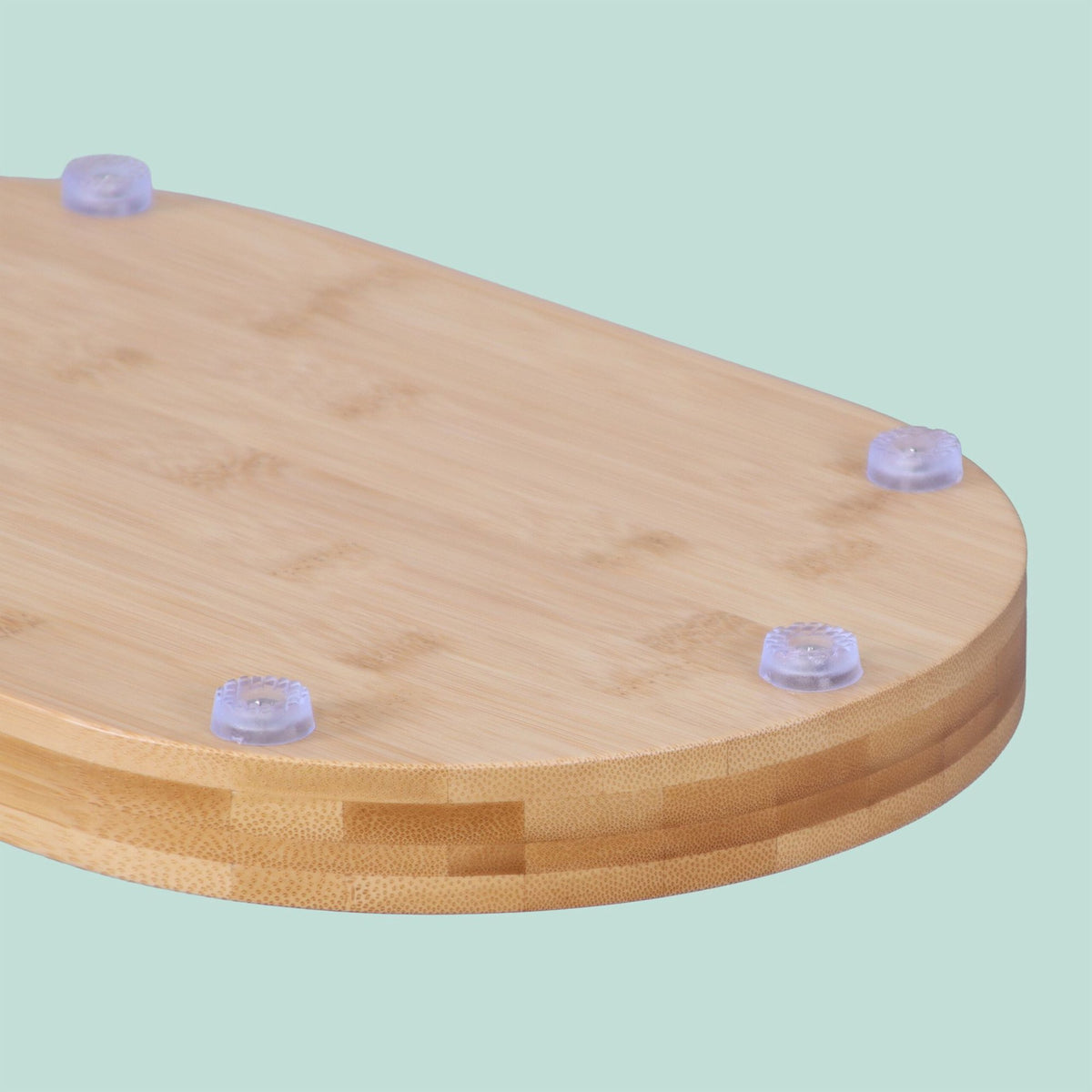 Height-Adjustable Bamboo C-Table with Metal Frame