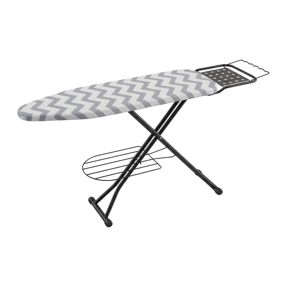 Height-Adjustable Ironing Board with Iron Rest, 110x33 cm