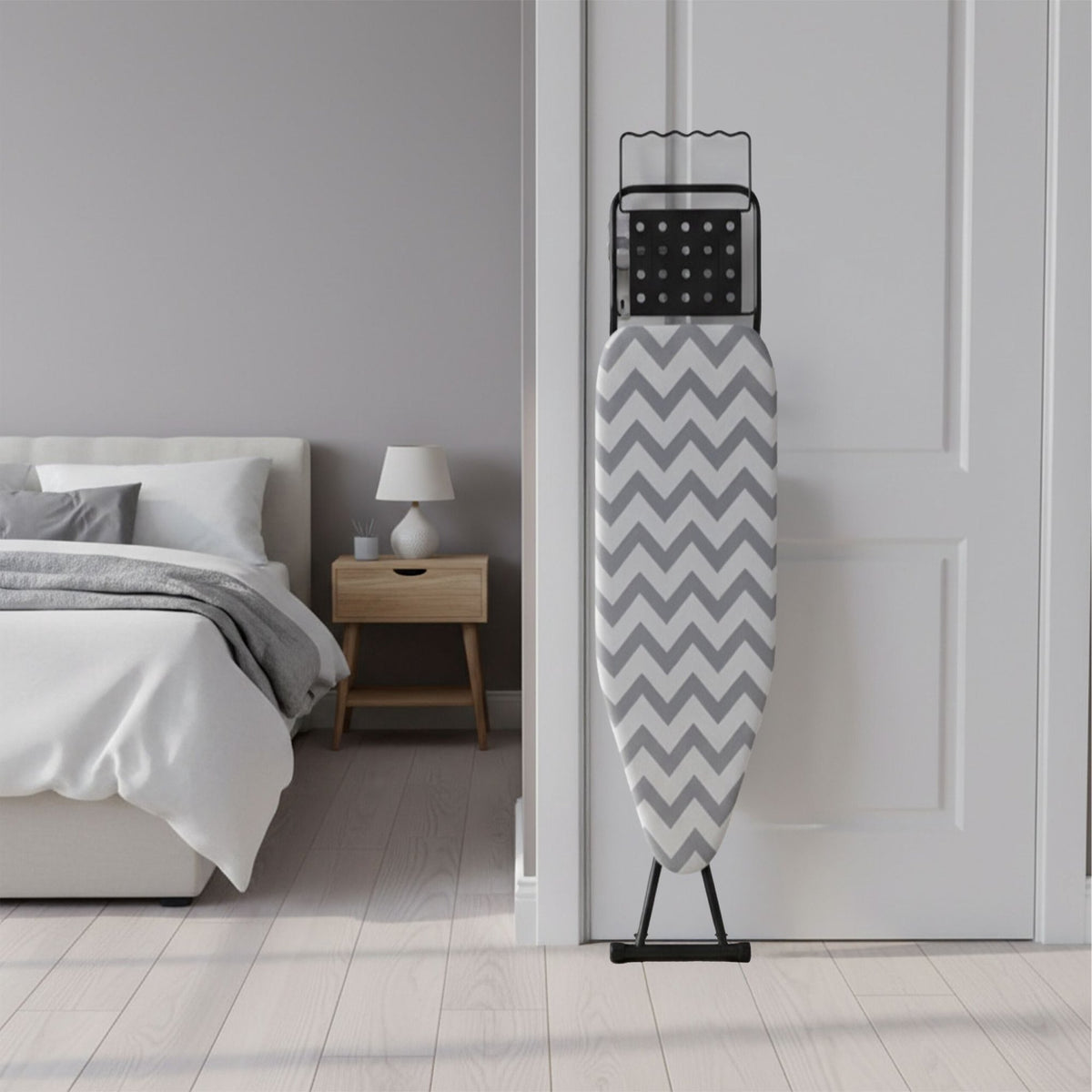 Height-Adjustable Ironing Board with Iron Rest, 110x33 cm