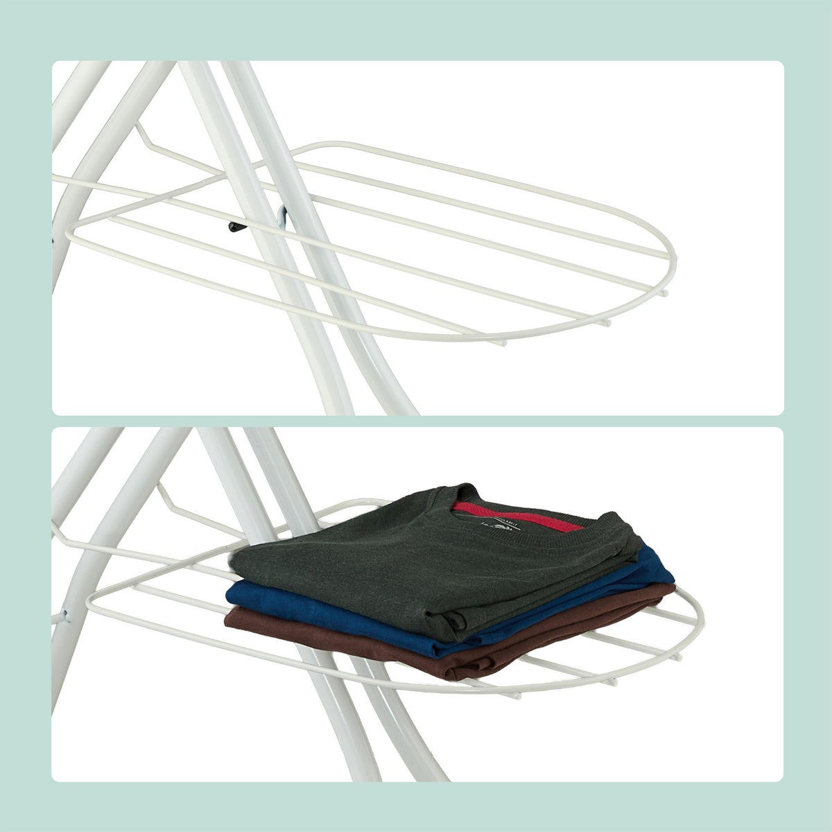 Height-Adjustable Ironing Board with Iron Rest, 120x38 cm