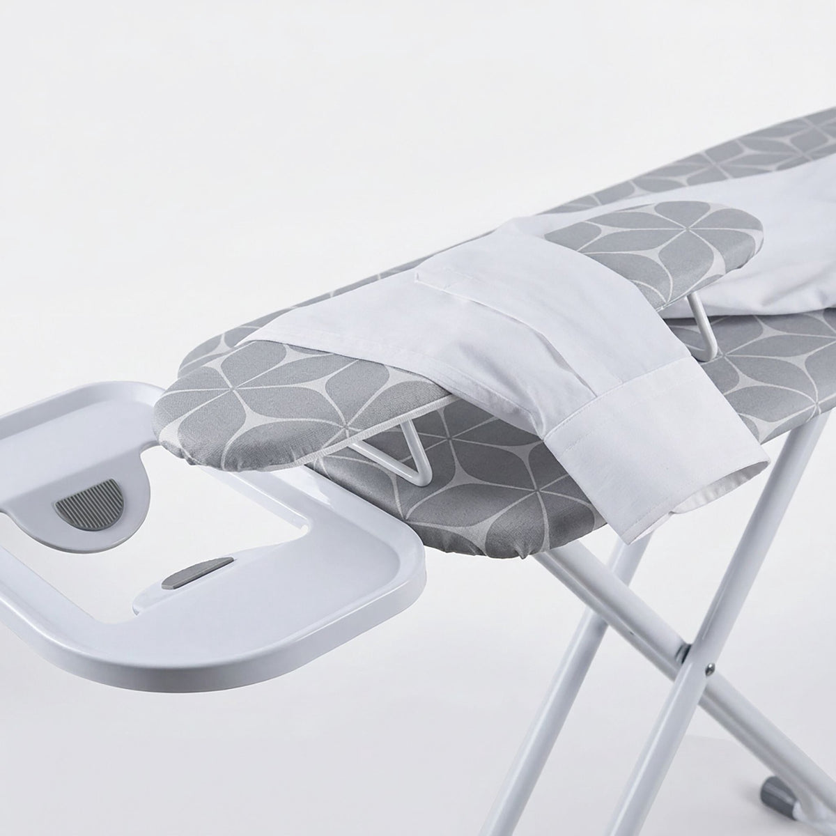 Height-Adjustable Ironing Board with Sleeve Attachment